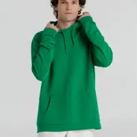Толстовка с капюшоном унисекс Hoodie, зеленая, размер S