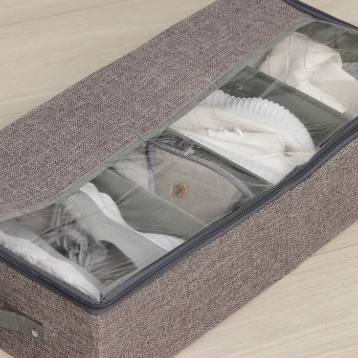 Короб для хранения обуви &laquo;Рон&raquo;, 58&times;30&times;15 см, цвет серый