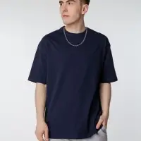 Футболка оверсайз мужская Boxy Men, темно-синяя, размер L