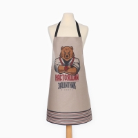 Фартук Доляна "Настоящий защитник" 70х60 см, рогожка,100% хл, 160г/м2 Фартук Доляна "Настоящий защитник" 70х60 см, рогожка,100% хл, 160г/м2