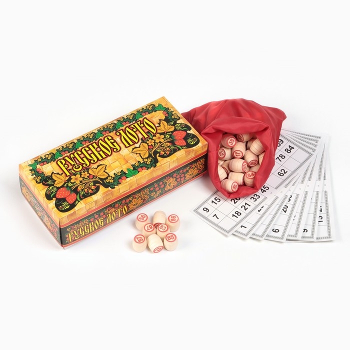 Русское лото деревянное, подарочное, игра настольная, 24 карточки, 22 х 8 см Русское лото деревянное, подарочное, игра настольная, 24 карточки, 22 х 8 см