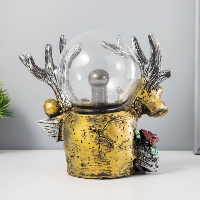 Плазменный шар Плазменный шар "Олень" серый 20х12х23 см RISALUX