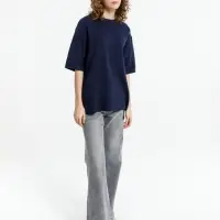 Джемпер с коротким рукавом Siluetti Volumica, темно-синий, размер M/L