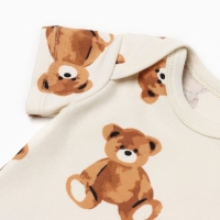 Боди Крошка Я "Медвежата", рост 68-74, бежевый