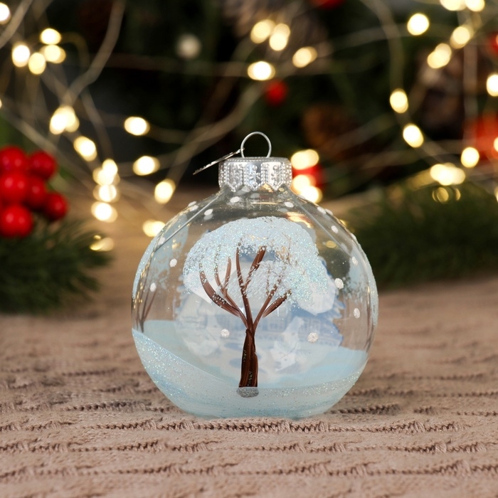 Шар Шар "Зимний новый 1", 85 мм, в подарочной упаковке