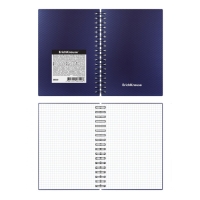 Тетрадь А6 на спирали, 80 листов в клетку, ErichKrause Total Blue, пластиковая обложка, блок офсет 100% белизна, синяя