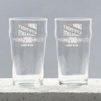 Бокалы для пива парные  &laquo;100% мужик&raquo;, 570 мл.