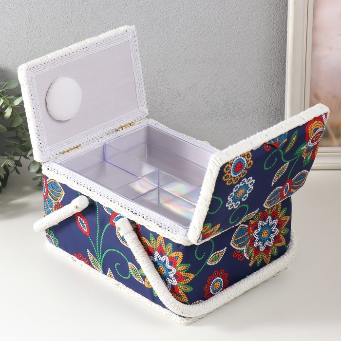 Шкатулка для рукоделия Шкатулка для рукоделия "Цветочная мозаика" 19х26х14,5 см