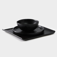 Блюдо фарфоровое для подачи Magistro Pietra lunare, 27,5×27,5 см, цвет чёрный Блюдо фарфоровое для подачи Magistro Pietra lunare, 27,5×27,5 см, цвет чёрный