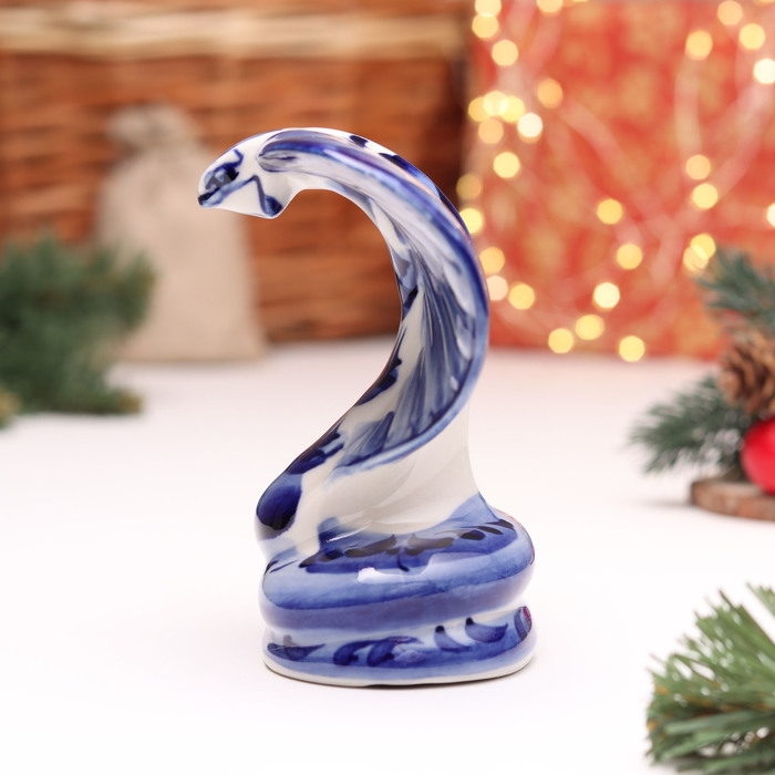 Сувенир "Змея", №2, гжель, 11 см