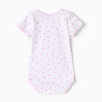 Боди детское с коротким рукавом, цвет белый/сердечки, рост 62