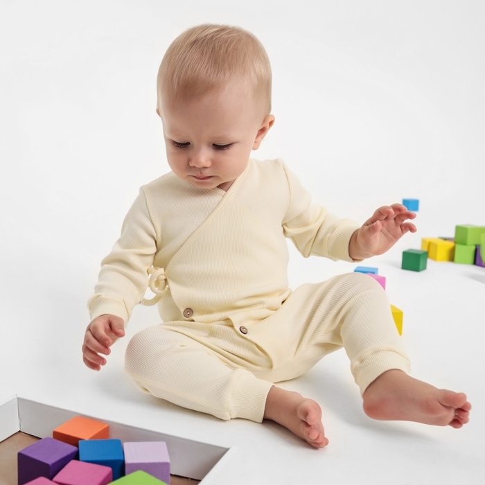 Комбинезон детский MINAKU: Basic Line BABY, цвет молочный, рост 80-86