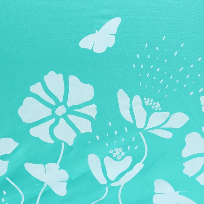 Зонт женский механический &laquo;Цветы&raquo;, 8 спиц, d=95, цвет бирюзовый