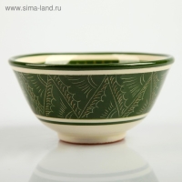 Пиала чайная Риштанская керамика "Узоры" большая, зелёная, 11 см Пиала чайная Риштанская керамика "Узоры" большая, зелёная, 11 см