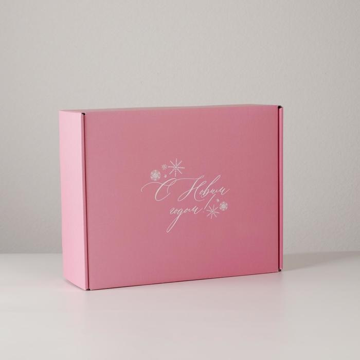 Коробка подарочная новогодняя складная &laquo;Розовый новый год&raquo;, 27 х 21 х 9 см, Новый год
