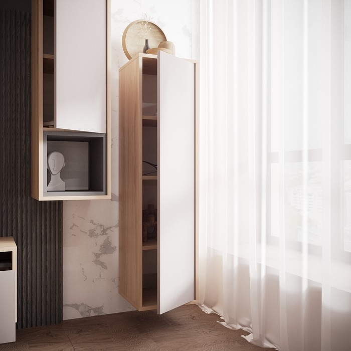 Шкаф навесной Рэя 8, 300х320х1150, Туя светлая/Кашемир