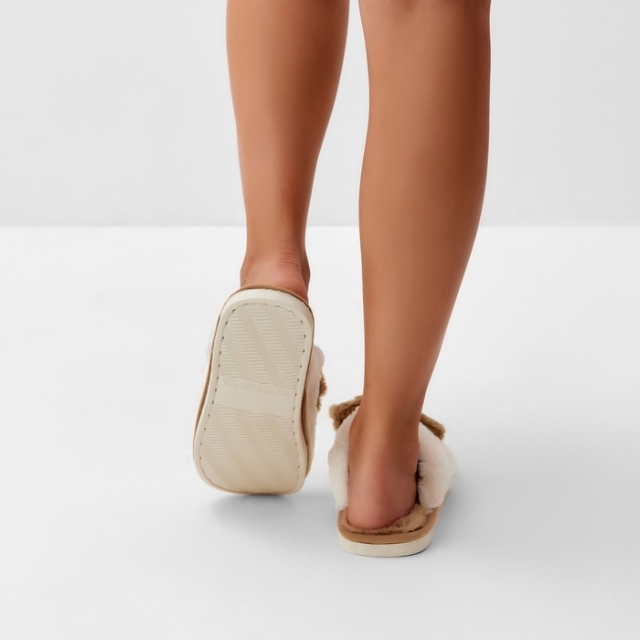 Тапочки женские размер 38-39, цвет бежевый Тапочки женские размер 38-39, цвет бежевый