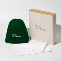 Премиальная шапка для бани из шерсти альпаки, мериноса и шелка, зелёная