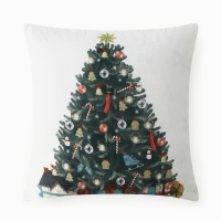 Подушка Этель "Елочка с подарками", 40*40 см, велюр, 100% п/э Подушка Этель "Елочка с подарками", 40*40 см, велюр, 100% п/э