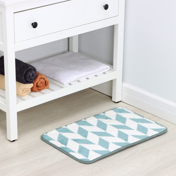 Коврик для ванной и туалета Доляна &laquo;Ралли&raquo;, 40&times;60 см, цвет бирюзовый