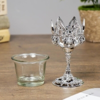 Подсвечник стекло "Наслаждение" 12*6,5*6,5 см, серебро Подсвечник стекло "Наслаждение" 12*6,5*6,5 см, серебро