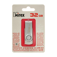Флешка Mirex SWIVEL WHITE, 32 Гб, USB2.0, чт до 25 Мб/с, зап до 15 Мб/с, белая Флешка Mirex SWIVEL WHITE, 32 Гб, USB2.0, чт до 25 Мб/с, зап до 15 Мб/с, белая