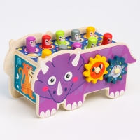 Детский логический центр двусторонний «Носорог» 2 в 1 (стучалка, крутилки) 24 × 10 × 14 см Детский логический центр двусторонний «Носорог» 2 в 1 (стучалка, крутилки) 24 × 10 × 14 см