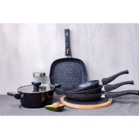 Сковорода гриль квадратная Magistro Dark, 24×24 см, ручка съёмная soft-touch, антипригарное покрытие, индукция, цвет чёрный Сковорода гриль квадратная Magistro Dark, 24×24 см, ручка съёмная soft-touch, антипригарное покрытие, индукция, цвет чёрный