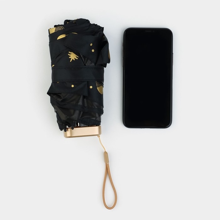 Зонт женский механический, 6 спиц, цвет чёрный.