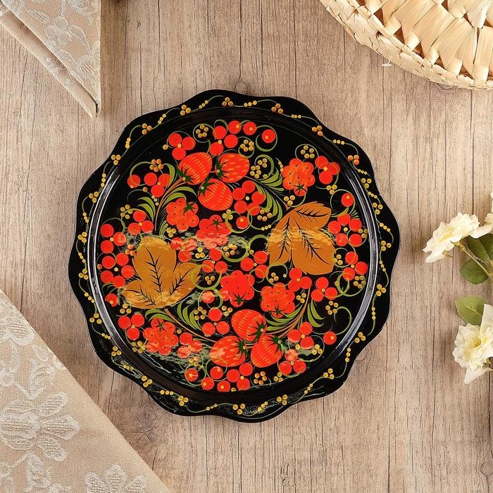 Тарелка «Фруктовая», D=23 см, хохлома, микс Тарелка «Фруктовая», D=23 см, хохлома, микс