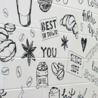 Панель ПВХ барро Флэт уайт 485х960 Панель ПВХ барро Флэт уайт 485х960