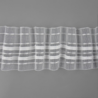 Шторная лента фиксированная сборка, органза, 6 см, 50 ± 1 м, цвет прозрачный/белый Шторная лента фиксированная сборка, органза, 6 см, 50 ± 1 м, цвет прозрачный/белый