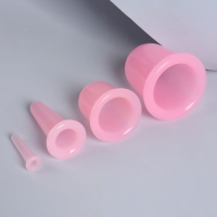 Набор вакуумных банок для массажа, силиконовые, d 7/5,5/3,9/1,6 см, 4 шт, цвет розовый Набор вакуумных банок для массажа, силиконовые, d 7/5,5/3,9/1,6 см, 4 шт, цвет розовый