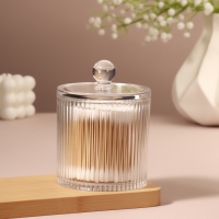 Органайзер для ватных палочек, с крышкой, d=9.5&times;12 см, прозрачный