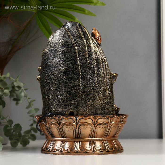 Фонтан настольный от сети, подсветка Фонтан настольный от сети, подсветка "Ганеша у скалы с лотосами" 28х20х20 см