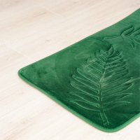 Коврики для ванной и туалета Доляна &laquo;Тропики&raquo;, 2 шт: 40&times;50 см, 50&times;80 см, цвет зелёный