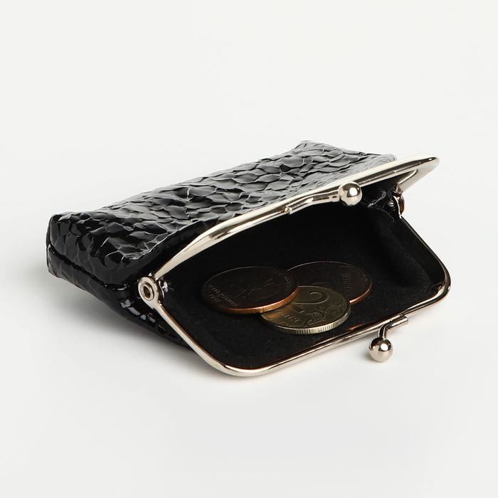 Кошелёк женский на фермуаре, цвет чёрный Кошелёк женский на фермуаре, цвет чёрный
