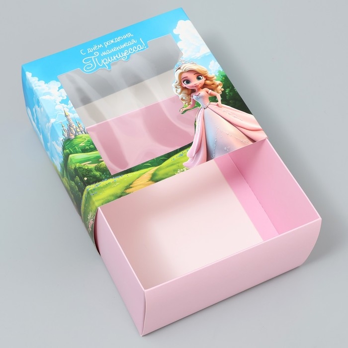 Коробка-фоторамка подарочная складная, упаковка, &laquo;Маленькой принцессе&raquo;, 14 х 14 х 8 см