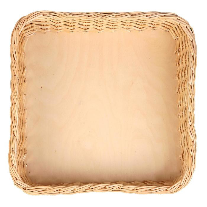 Лоток торговый, фанерное дно, 40х40х13 см, цельная лоза