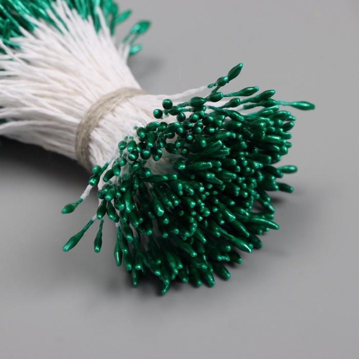 Тычинки для искусственных цветов глянец Тычинки для искусственных цветов глянец "Рисинки" тёмно-зелёный набор 360 шт длина 6 см