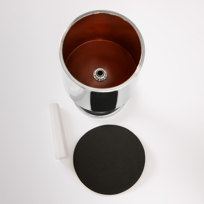 Подсвечник металл на 1 свечу d=7.5 см Подсвечник металл на 1 свечу d=7.5 см "Алессио" серебро 9,5х9,5х17 см