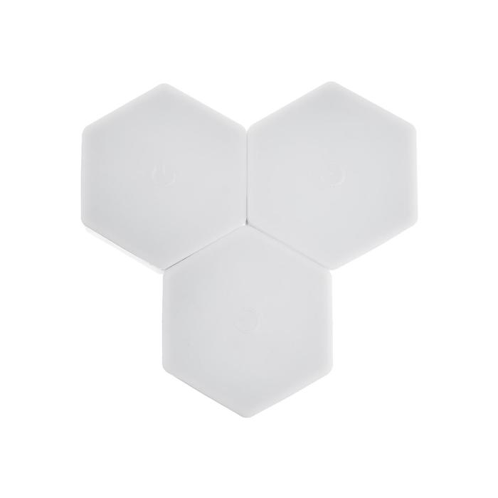 Набор светильник сенсорный "соты с пультом" 3 шт, 85х75мм, RGB, 3*ААА (не в компл.)