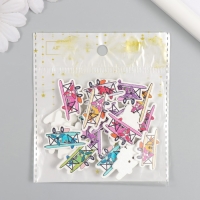 Пуговицы дерево для творчества 2 прокола "Самолет с пропеллером" набор 20 шт 3,2х1,9 см