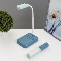 Настольная лампа "Лансер" LED 3,5Вт USB АКБ сине-лазурный 11х15х45 см RISALUX Настольная лампа "Лансер" LED 3,5Вт USB АКБ сине-лазурный 11х15х45 см RISALUX