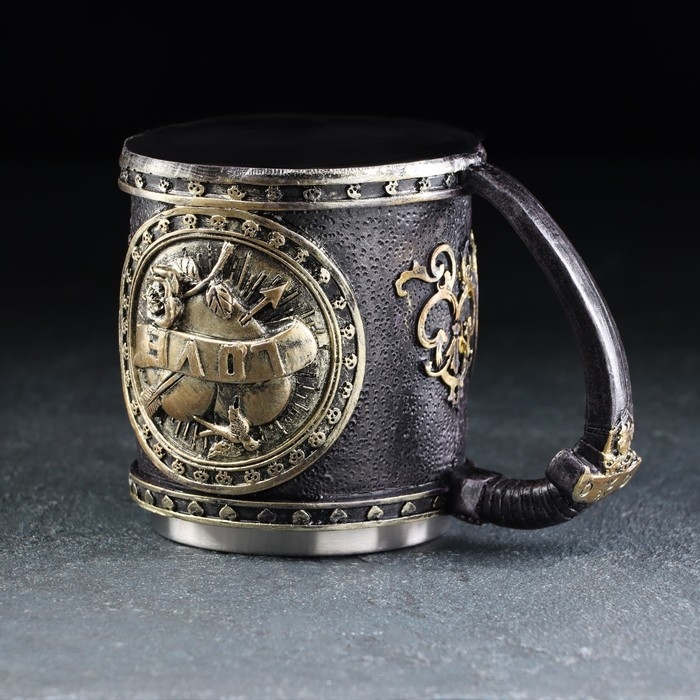 Кружка из нержавеющей стали &laquo;HATE&raquo;, 400 мл, цвет серебристый