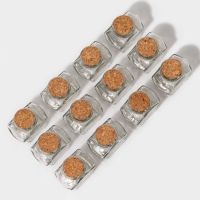 Набор стеклянных баночек для сыпучих продуктов с пробковой крышкой Доляна &laquo;Парфе. Звезда&raquo;, 50 мл, 6,6&times;6,8&times;3,9 см, 12 шт