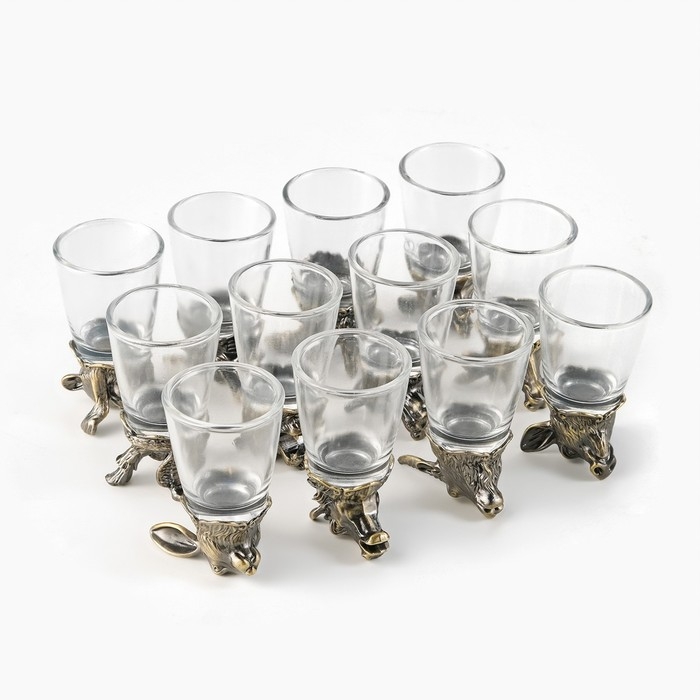 Рюмки для водки "Лучшему мужчине", подарочный набор на 12 персон, рюмка 30 мл