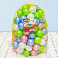 Шарики для сухого бассейна &laquo;Перламутровые&raquo;, диаметр шара 7,5 см, набор 150 штук, цвет розовый, голубой, белый, зелёный