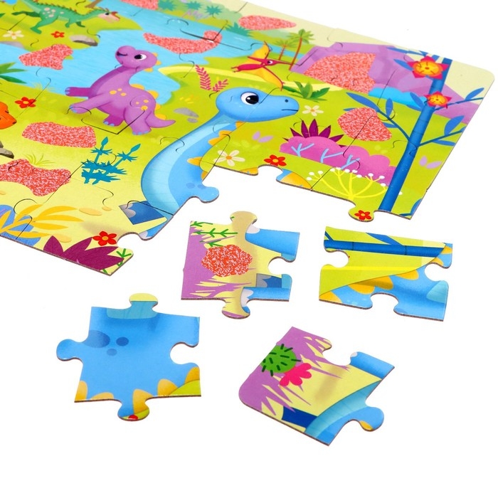 Пазл &laquo;Собери, найди, покажи. В мире динозавров&raquo;, 35 элементов