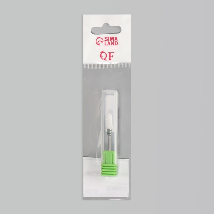 Фреза керамическая для маникюра «Конус скруглённый», крупная нарезка, 6 × 14 мм, в пластиковом футляре, цвет белый Фреза керамическая для маникюра «Конус скруглённый», крупная нарезка, 6 × 14 мм, в пластиковом футляре, цвет белый